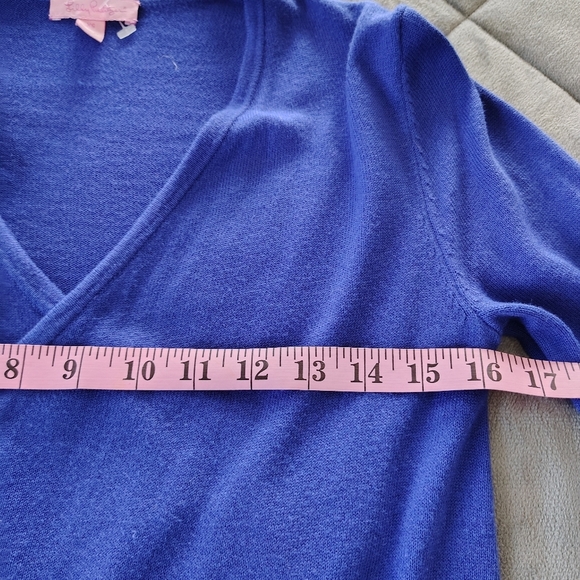 Lilly Pulitzur Blue Open Front Cardigan Sweater XS - Picture 10 of 11